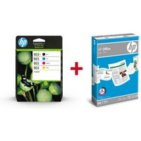 Druckerpatronen Bundle mit HP Original 903XL Multipack + 500 Blatt HP Kopierpapier von HP Inc.