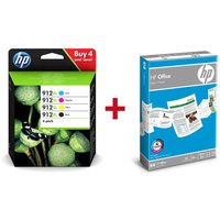 Druckerpatronen Bundle mit HP Original 912XL Multipack + 500 Blatt HP Kopierpapier von HP Inc.