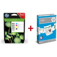Druckerpatronen Bundle mit HP Original 953XL Multipack + 500 Blatt HP Kopierpapier von HP Inc.