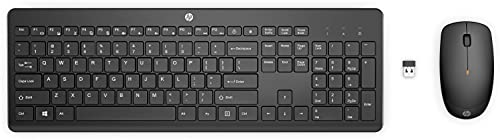 HP 235 - Tastatur-und-Maus-Set - 3-Zone Layout, Low Profile Key travel - Full Size - kabellos - 2.4 GHz - Deutsch - Schwarz - Smart Buy von HP Inc.