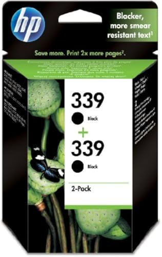 HP 339 2er Pack Black Inkjet Print Cartridges Schwarz Tintenpatrone - Tintenpatronen (Schwarz, 20-80%, -15-35°C, 15-35°C, 5-95%) von HP