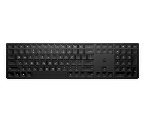 HP 450 Programmierbare Wireless-Tastatur | QWERTZ Layout | USB Dongle | 20 programmierbare Tasten | bis zu 20 Monate Betriebsdauer | 2 x AAA-Batterien inkl. | Schwarz von HP