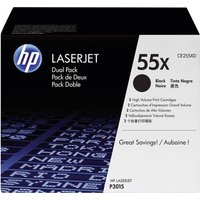HP Toner 55X Original 2er-Pack Schwarz 25000 Seiten CE255XD von HP