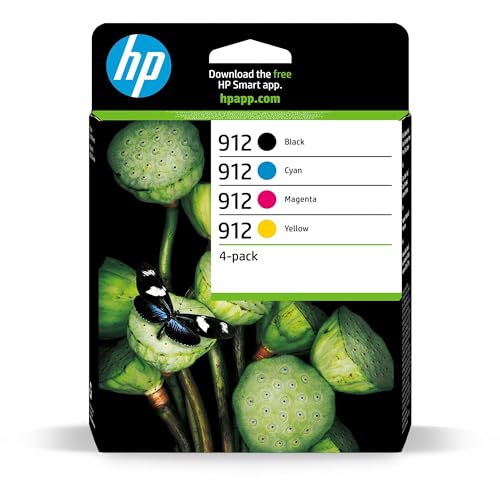 HP 912 (6ZC74AE) Multipack Original Druckerpatronen 1xBlau, 1xRot, 1xGelb, 1xSchwarz für HP OfficeJet 801x, HP OfficeJet Pro 802x von HP