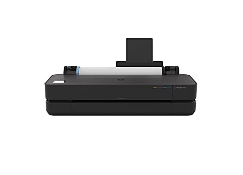 HP DesignJet T250 Großformatdrucker, 24 Zoll, bis zu A1, mobiles Drucken, Wi-Fi, Gigabit Ethernet, Hi-Speed USB 2.0 (5HB06A), Schwarz von HP