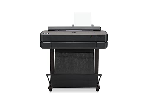 HP DesignJet T650 Großformatdrucker, 24 Zoll, bis zu A1, mobiles Drucken, Wi-Fi, Gigabit Ethernet, Hi-Speed USB 2.0, 2 Jahre Garantie (5HB08A), Schwarz von HP