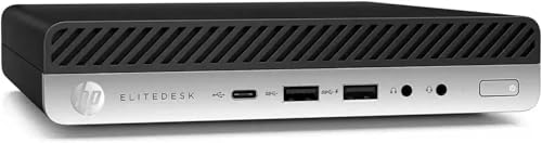 HP EliteDesk 800 G4, Mini-PC Desktop-Computer, Intel Core i5-8500T, 8 GB RAM SSD 256 GB, Windows 11 Pro und Office 2021 (Generalüberholt) von HP