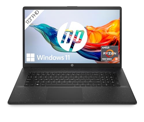 HP Laptop mit 17,3" FHD Display, AMD Ryzen 3 7320U, 8 GB DDR5 RAM, 512 GB SSD, AMD Radeon-Grafik, Windows 11, QWERTZ, Schwarz inkl. 25 GB Dropbox-Speicher für 12 Monate von HP