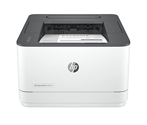 HP LaserJet Pro 3002dw Laserdrucker, Drucker, Automatischer beidseitiger Druck, Bis zu 33 A4-Seiten pro Minute, Hi-Speed USB, WiFi, Ethernet, Bluetooth, HP Smart App, HP Wolf Pro Security, Grau, Weiß von HP