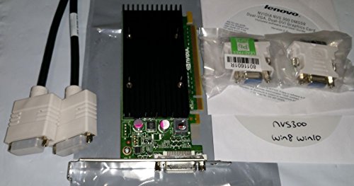 HP NVIDIA NVS 300 DH LP PCIe x16 Grafikkarte 512MB Cache, PCIe, VGA -BV456AA komplett mit DMS 59 auf Dual VGA Y Kabel von HP