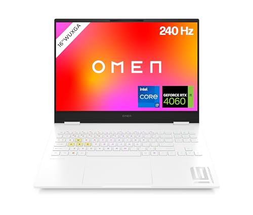 HP Omen Gaming Laptop | 16 Zoll WQXGA-240 Hz | Intel Core i7-14700HX | 32 GB DDR5 RAM | 1TB SSD | NVIDIA GeForce RTX 4060 (8GB) | QWERTZ | Windows 11 Home | Weiß von HP