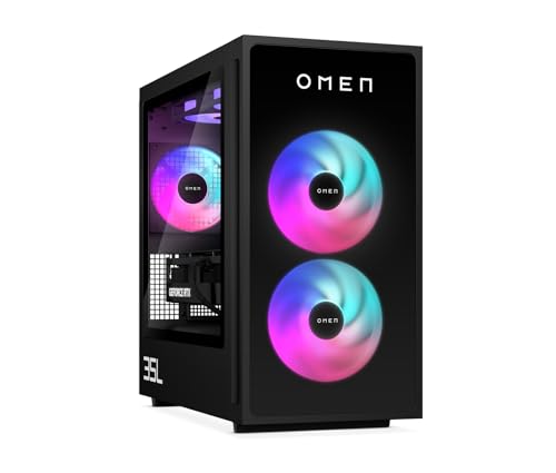 HP Omen GT16-0273ng 35L Gaming Desktop PC, Intel Core i7 i7-14700F, 32GB DDR5-SDRAM, 1 TB SSD, NVIDIA GeForce RTX 4060 Ti, Tower PC, Windows 11 Home, Schwarzes Metall mit Glas Blende von HP
