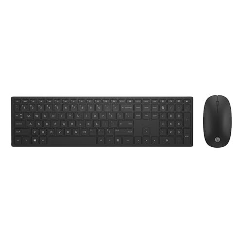 HP Pavilion 800 QWERTY-Tastatur und -Maus, kabellos, Combo (Nano-USB-Empfänger, 2 AAA-Batterien für Tastatur, 2 Maus), Schwarz von HP