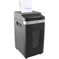 HP Pro Shredder Auto 400MC Aktenvernichter mit Partikelschnitt P-5, 2 x 12 mm, bis 400 Blatt, schwarz von HP