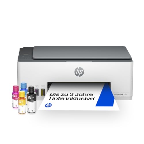 HP Smart Tank 5105 3-in-1 Multifunktionsdrucker (WLAN; Mobiles Drucken) – 3 Jahre Tinte inklusive, 3 Jahre Garantie, großer Tintentank, hohe Reichweite, Drucken in hoher Qualität von HP
