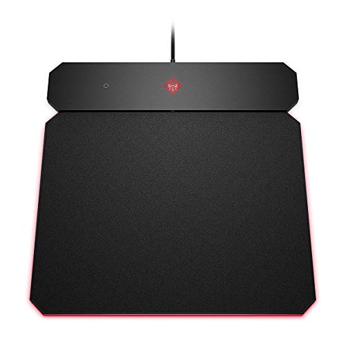 OMEN Outpost Gaming Mauspad (kabelgebunden, Wireless QI Charging, RGB-Beleuchtung) schwarz, 345 x 340 x 9,5 mm von HP