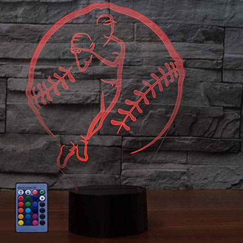 3D Baseball Lampen Nachtlicht Fernbedienung USB-Kabel 7/16 Farben 3D LED Lampe Formen Kinder Schlafzimmer Geburtstag Weihnachten Geschenke von HPBN8 Ltd