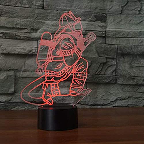 3D Feuerwehr Illusions LED Lampen Tolle 7 Farbwechsel Acryl berühren Tabelle Schreibtisch-Nacht licht mit USB-Kabel für Kinder Schlafzimmer Geburtstagsgeschenke Geschenk von HPBN8 Ltd