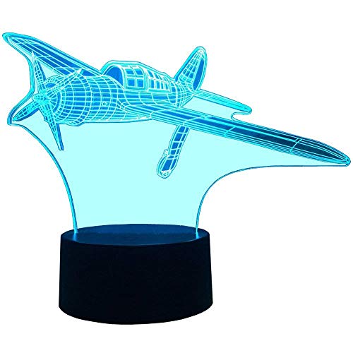 3D Flugzeug Lampe USB Power 7 Farben Amazing Optical Illusion 3D LED Lampe Formen Kinder Schlafzimmer Nacht Licht von HPBN8 Ltd