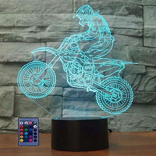3D Motorrad Lampe 7/16 Farbwechsel Fernbedienung Berühren Schreibtisch-Nacht licht mit USB-Kabel Kinder Weihnachten Geburtstagsgeschenke von HPBN8 Ltd