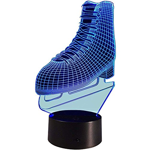 3D Schlittschuhe Illusions LED Lampen Tolle 7 Farbwechsel Acryl berühren Tabelle Schreibtisch-Nacht licht mit USB-Kabel für Kinder Schlafzimmer Geburtstagsgeschenke Geschenk von HPBN8 Ltd