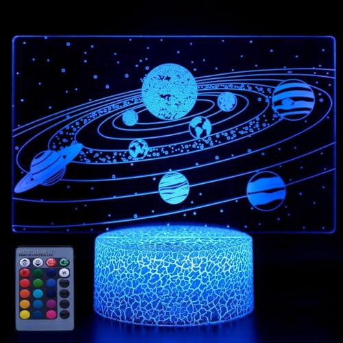 3D Universum Illusions LED Lampen Fernbedienung 7/16 Farbwechsel Acryl berühren Tabelle Schreibtisch-Nacht licht mit USB-Kabel für Kinder Schlafzimmer Geburtstagsgeschenke Geschenk. von HPBN8 Ltd