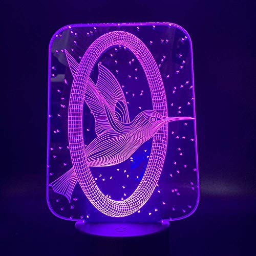 3D Vogel Lampe USB Power 7 Farben Amazing Optical Illusion 3D LED Lampe Formen Kinder Schlafzimmer Nacht Licht von HPBN8 Ltd