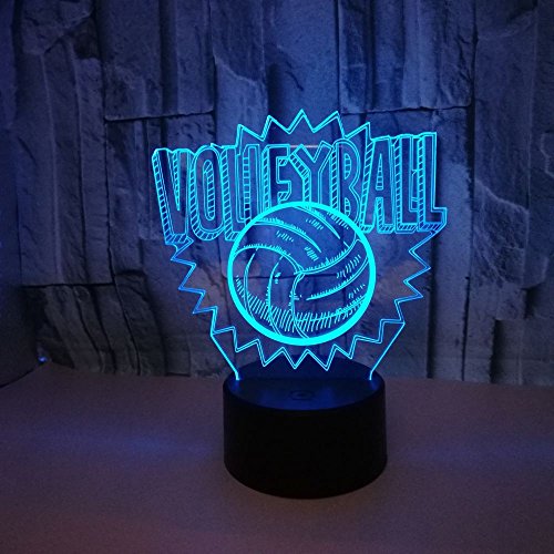 HPBN8 Ltd 3D Volleyball Lampe USB Power 7 Farben Amazing Optical Illusion 3D LED Lampe Formen Kinder Schlafzimmer Nacht Licht von HPBN8 Ltd