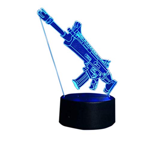 3D Waffe Lampe USB Power 7 Farben Amazing Optical Illusion 3D LED Lampe Formen Schlafzimmer Nacht Licht von HPBN8 Ltd