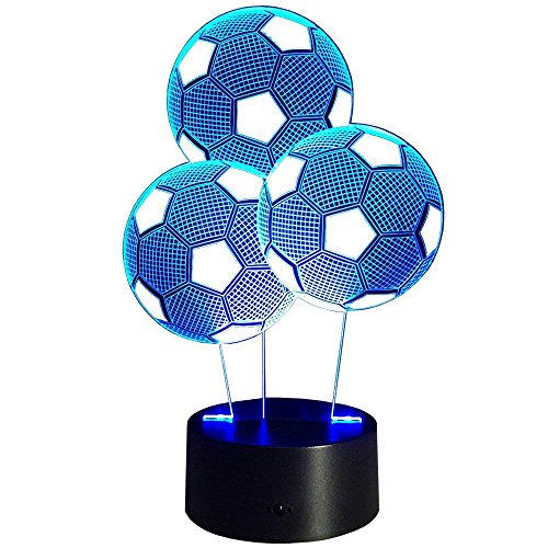 HPBN8 Ltd 3D Fußball Lampe USB Power 7 Farben Amazing Optical Illusion 3D wachsen LED Lampe Formen Kinder Schlafzimmer Nacht Licht von HPBN8 Ltd