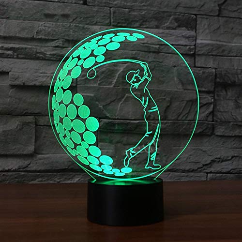 HPBN8 Ltd 3D Golf Illusions LED Lampen Tolle 7 Farbwechsel Acryl berühren Tabelle Schreibtisch-Nacht licht mit USB-Kabel für Kinder Schlafzimmer Geburtstagsgeschenke Geschenk. von HPBN8 Ltd