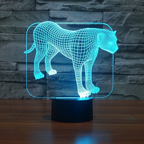 HPBN8 Ltd 3D Leopard Illusions LED Lampen Tolle 7 Farbwechsel Acryl berühren Tabelle Schreibtisch-Nacht licht mit USB-Kabel für Kinder Schlafzimmer Geburtstagsgeschenke Geschenk von HPBN8 Ltd
