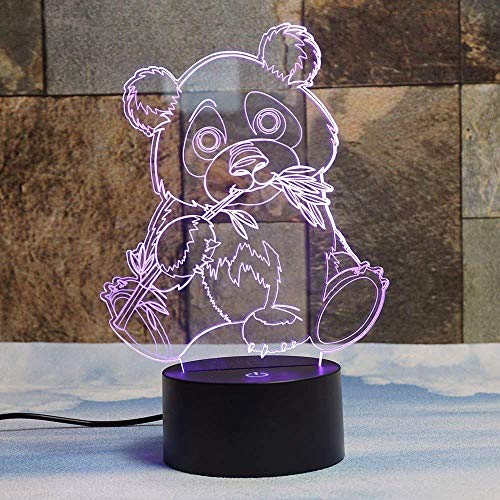 HPBN8 Ltd 3D Panda Illusions LED Lampen Tolle 7 Farbwechsel Acryl berühren Tabelle Schreibtisch-Nacht licht mit USB-Kabel für Kinder Schlafzimmer Geburtstagsgeschenke Geschenk. von HPBN8 Ltd