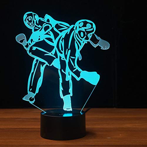 3D Taekwondo Optical Illusions Nacht Licht LED Lampen Tolle 7 Farbwechsel Berühren Tabelle Schreibtisch USB-Kabel für Kinder Schlafzimmer Geburtstagsgeschenke Geschenk von HPBN8 Ltd