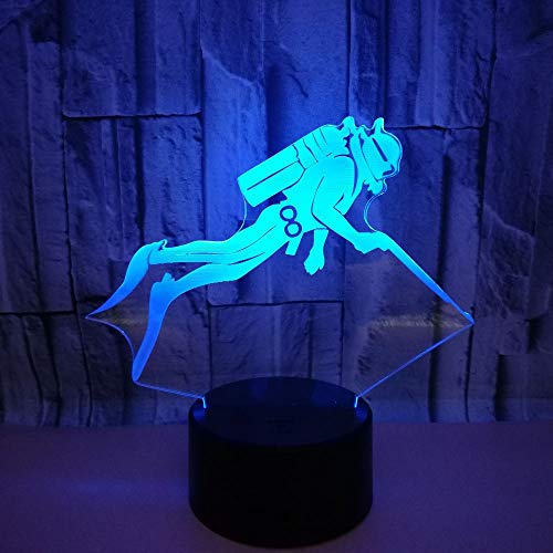 HPBN8 Ltd Kreative 3D Taucher Nacht Licht Lampe USB Power 7 Farben Amazing Optical Illusion 3D LED Lampe Formen Kinder Schlafzimmer Geburtstag Weihnachten Geschenke von HPBN8 Ltd