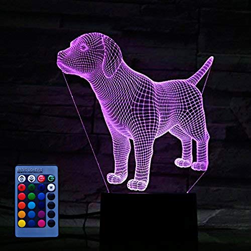 HPBN8 Ltd Kreative Hund Nacht Licht Lampe Fernbedienung USB Power 7/16 Farben 3D LED Lampe Formen Kinder Schlafzimmer Geburtstag Weihnachten Geschenke von HPBN8 Ltd