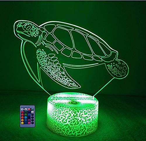 HPBN8 Ltd Kreative Schildkröte Nacht Licht Lampe Fernbedienung USB Power 7/16 Farben 3D LED Lampe Formen Kinder Schlafzimmer Geburtstag Weihnachten Geschenke von HPBN8 Ltd