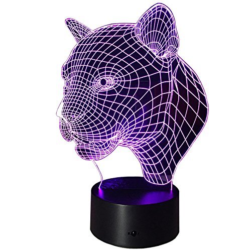 HPBN8 Ltd NeUe Leopard 3D Lampe USB Power 7 Farben Amazing Optical Illusion 3D wachsen LED Lampe Formen Kinder Schlafzimmer Nacht Licht von HPBN8 Ltd