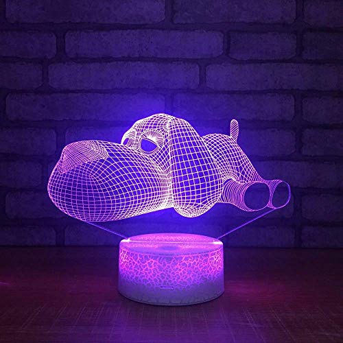 HPBN8 Ltd Optical Illusions 3D Hund Nacht Licht LED Lampen Tolle 7 Farbwechsel Berühren Tabelle Schreibtisch USB-Kabel für Kinder Schlafzimmer Geburtstagsgeschenke Geschenk von HPBN8 Ltd