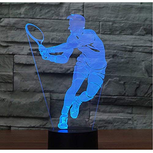 Optical Illusions 3D Tennis Nacht Licht LED Lampen Tolle 7 Farbwechsel Berühren Tabelle Schreibtisch USB-Kabel für Kinder Schlafzimmer Geburtstagsgeschenke Geschenk von HPBN8 Ltd