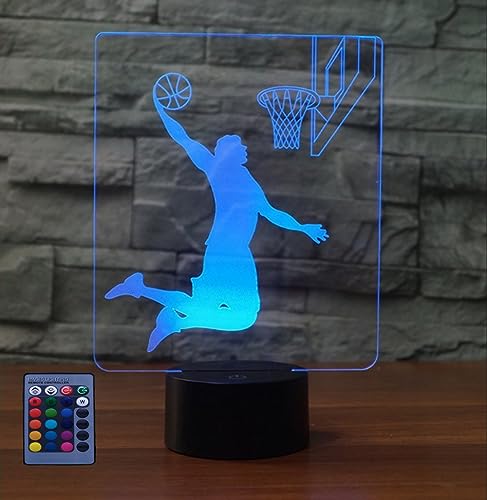 3D Basketball Lampe Nacht Licht Fernbedienung USB Power 7/16 Farben Amazing Optical Illusion 3D LED Lampe Formen Kinder Schlafzimmer Geburtstag Weihnachten Geschenke von HPBN8 Ltd