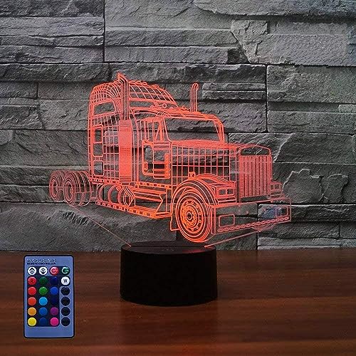 3D Lkw Illusions LED Lampen 7/16 Farbwechsel Fernbedienung Berühren Tabelle Schreibtisch-Nacht licht mit USB-Kabel für Kinder Schlafzimmer Geburtstagsgeschenke Geschenk von HPBN8 Ltd