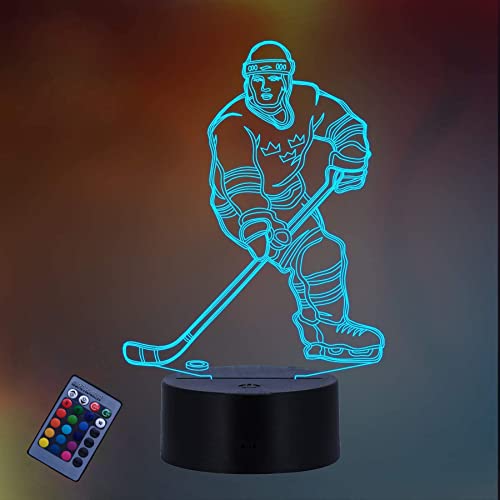 3D Eishockey Sport Illusions LED Lampen Fernbedienung USB Power 7/16 Farben 3D LED Lampe Formen Kinder Schlafzimmer Geburtstag Weihnachten Geschenke von HPBN8 Ltd