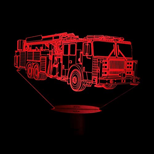 3D Feuerwehr Auto Illusions LED Lampen Tolle 7 Farbwechsel Acryl berühren Tabelle Schreibtisch-Nacht licht mit USB-Kabel für Kinder Schlafzimmer Geburtstagsgeschenke Geschenk von HPBN8 Ltd