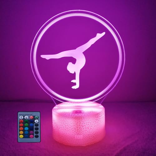 3D Gymnastik Lampe USB Power 7/16 Farben Fernbedienung Optical Illusion 3D LED Lampen Formen Kinder Schlafzimmer Nacht Licht von HPBN8 Ltd