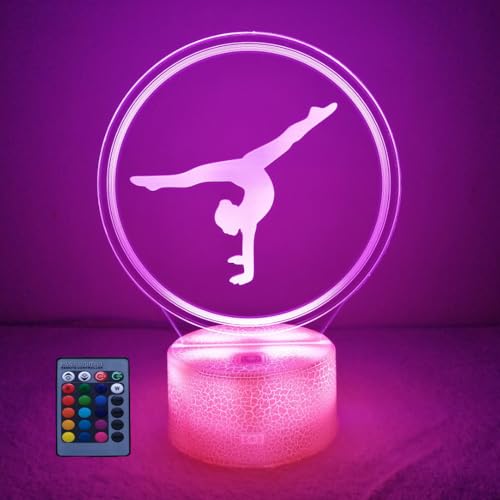HPBN8 Ltd 3D Gymnastik Lampe USB Power 7/16 Farben Fernbedienung Optical Illusion 3D LED Lampen Formen Kinder Schlafzimmer Nacht Licht von HPBN8 Ltd