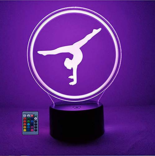 3D Gymnastik Optical Illusions Nacht Licht LED Lampen Fernbedienung 7/16 Farbwechsel Berühren Tabelle Schreibtisch USB-Kabel für Kinder Schlafzimmer Geburtstagsgeschenke Geschenk von HPBN8 Ltd