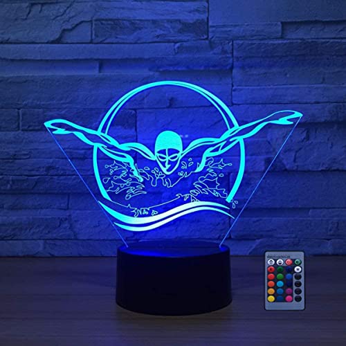 3D Schwimmen Lampe USB Power Fernbedienung 7/16 Farben Amazing Optical Illusion 3D LED Lampe Formen Kinder Schlafzimmer Nacht Licht von HPBN8 Ltd