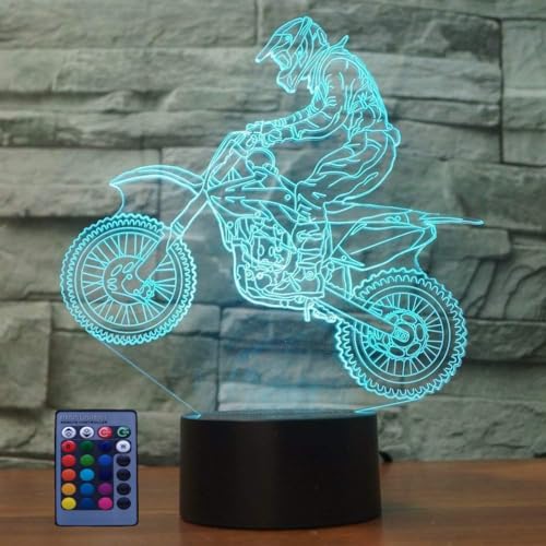 3D Sport Motorrad Illusions LED Lampen Fernbedienung 7/16 Farbwechsel Tabelle Schreibtisch-Nacht licht USB-Kabel für Kinder Schlafzimmer Geburtstagsgeschenke Geschenk von HPBN8 Ltd