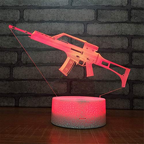 3D Waffe Lampe USB Power 7 Farben Amazing Optical Illusion 3D LED Lampe Formen Schlafzimmer Nacht Licht von HPBN8 Ltd